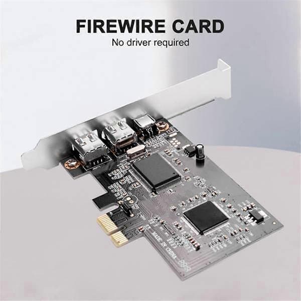 PCI Express X1 PCI-E FireWire 1394A IEEE1394 Controller Kort 3 Port til Desktop Black