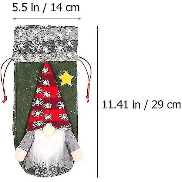 Pulloneulepeite: Narupullopussit Tonttukuvio Samppanjapullon suojukset Koristeelliset pullopussit 3 kpl)