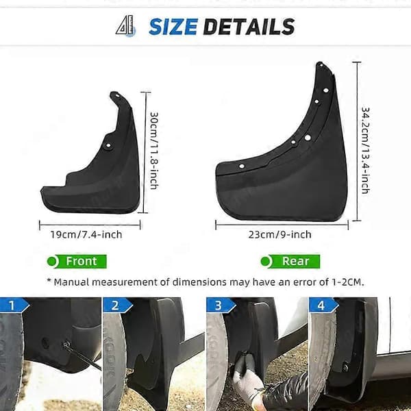 OE-stylede stænklapper til bil, kompatible med Suzuki SX4 Hatchback Crossover 2007 2008 2009 201 2011 2012 2013, stænklapper, stænkskærme 2007 2013