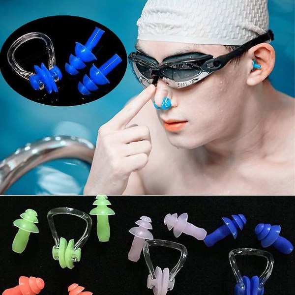 1/2/5 Set Silikon Nässkena Vattentätt Öronpropp Pool Piscinas Tillbehör Dykning Simning Multi Snorkel Mask Scuba Surf Båt|pool & Tillbehör| 5-set-Pink