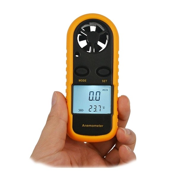 Handhållen termometer Anemometer Vindhastighet Temperatur
