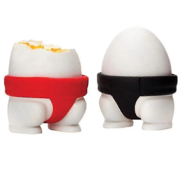Sumo Egg Cup, Egg Cup-sett for barn, 2 stk., Morsomme eggkopper til påske, 5,5 cm, Plast og silikon (LGL)