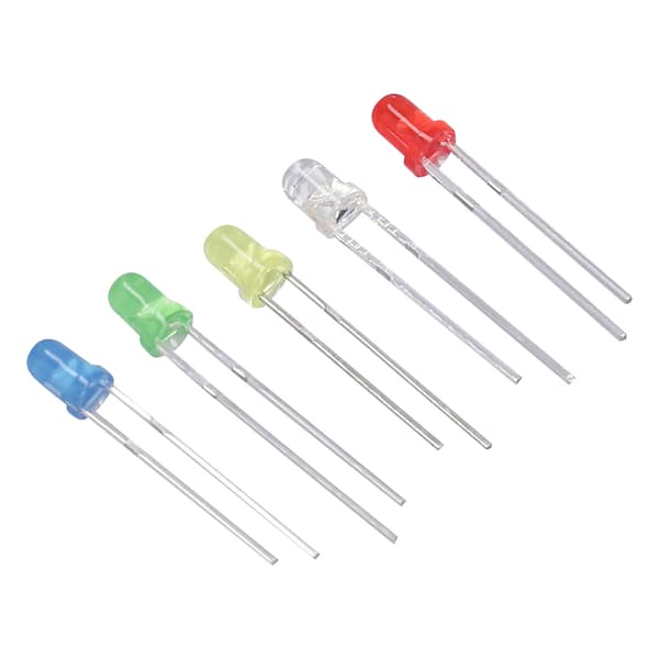 {YM}500 Pcs. 3mm LED Diode Kit Red Yellow Blue Green White