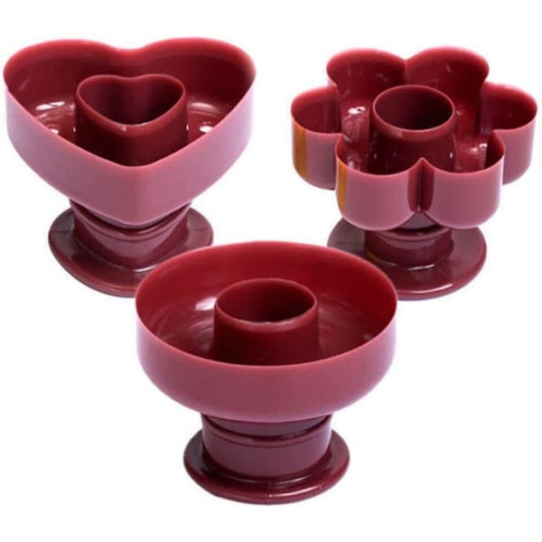 4 st Cookie Cutter Set Rund Blomma Hjärtformad Form Mould Plastbakverktyg för hembageri
