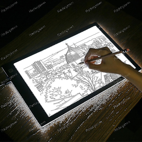 A4 USB LED Artist Tattoo Schablonbräda Ljuslåda Spårningsritbord Pad Bord