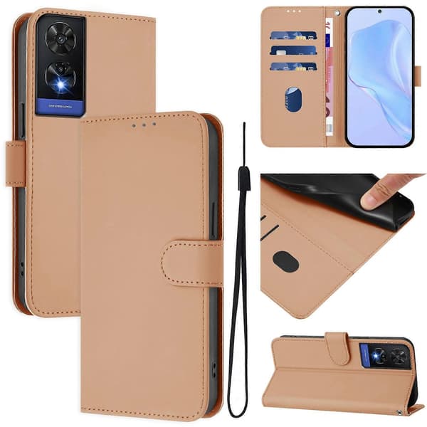 PU-deksel i solid farge for TCL 505 Nude
