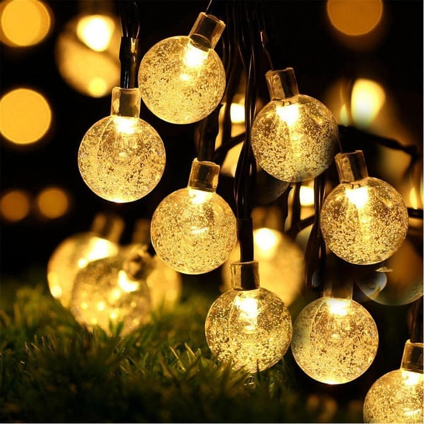 Solar Bubble Ball Fairy Led String Light Outdoor Garden Yard Dekor Lampa Warm Color 6.5 meters 30 lights