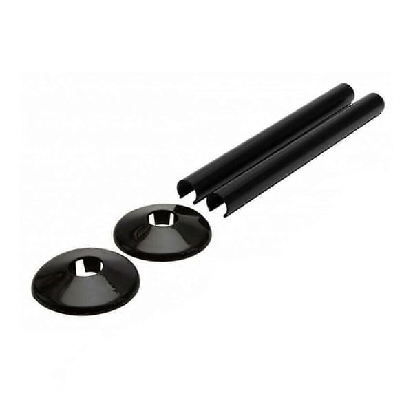2-pack Rör Radiator Rörskydd Hylsa 15mm Kragar Klipp Passform Badrum Krom black
