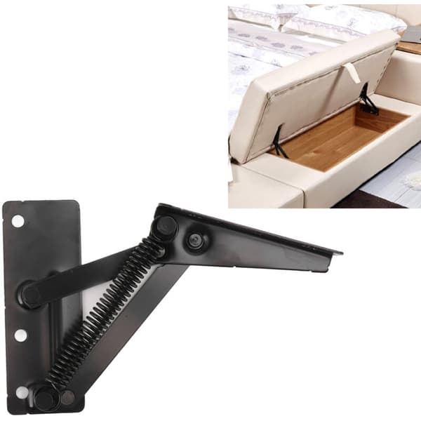 {YM}80 Degree Scissor Hinge, Cold Rolled Steel Folding Support Hinge for Cabinet Doors, Bed and Sofa