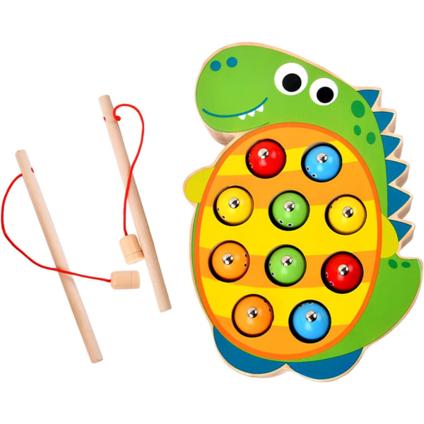 Montessori träfiskespel Motorfärdigheter Brädspel 3 år gamla äldre barn dinosaurier White