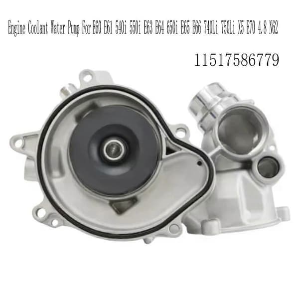 Motor Kølevæske Vandpumpe til E60 E61 540i 550i E63 E64 650i E65 E66 740Li 750Li X5 E70 4.8 N62 11517586779 Silver