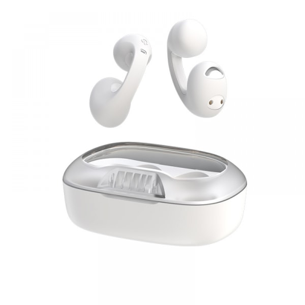 Bluetooth 5.0 Bone Conduction Ear Clip Trådlösa hörlurar, mini vattentäta hörlurar, brusreducerande/hifi-kvalitet/lång batteritid (vit)