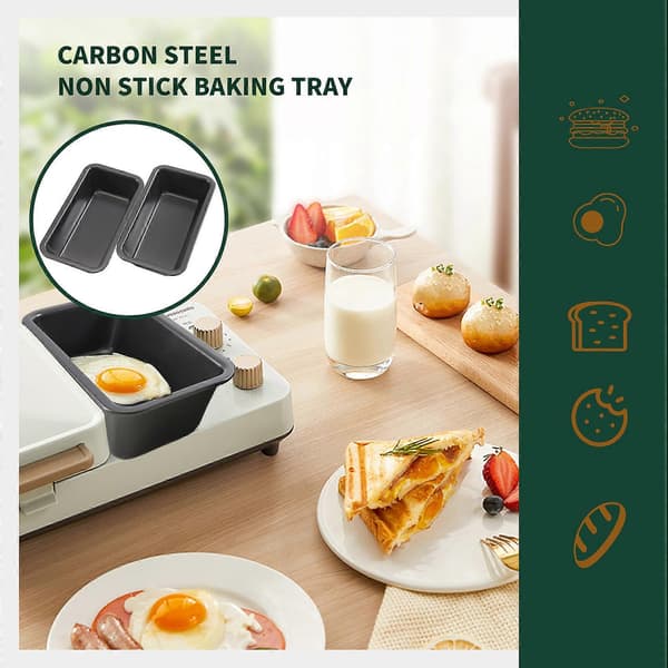 2 stk. brødforme, kompatible med bagning, non-stick kulstofstål, brødform, toastform as shown