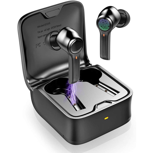 Bluetooth hörlurar, Sports Touch Control med mikrofonbrusreducering (svart)