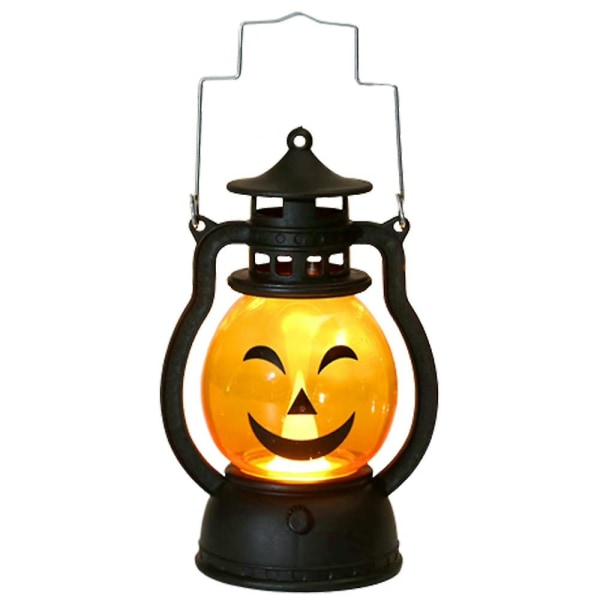 Halloween Pumpa Led Light Lamp Handheld Fotogen Ponny Lykta Party Heminredning D