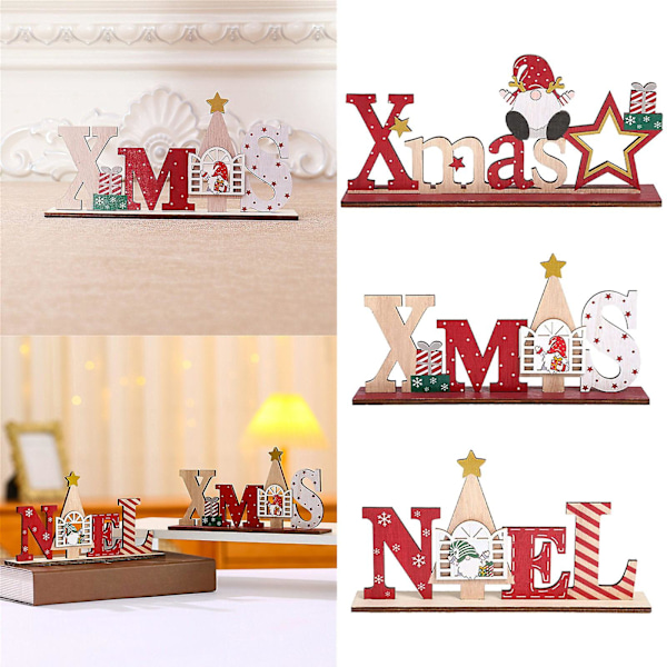Nyt julebord Træbordplade Dekorationer til julehjem Dekorationer Juledekoration til hjemmet Natal Noel Deco Style2
