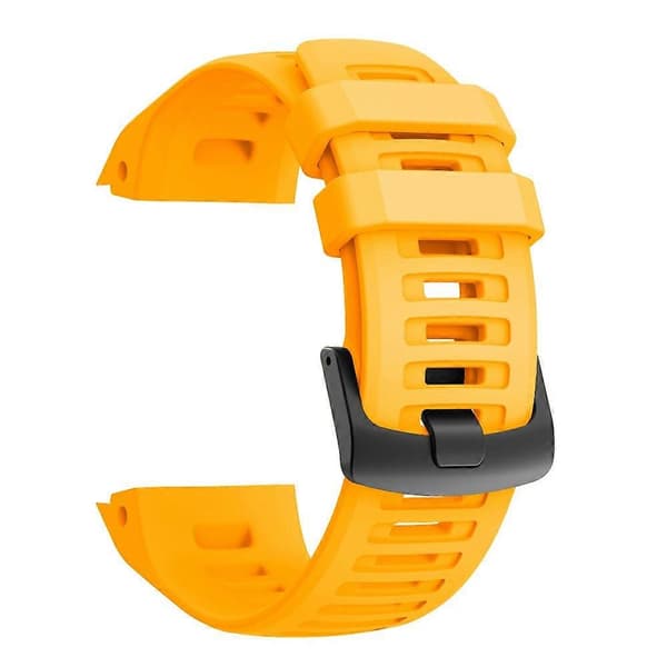 Silikon Armbandsrem Ersättning Kompatibel med Garmin Instinct - Grå Multicolor Yellow