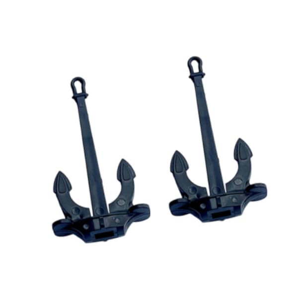 2x RC-veneankkurit Mini Hall -ankkurit Simulaatio Merenkulku Mallikomponentit 2.9cmx5.3cm