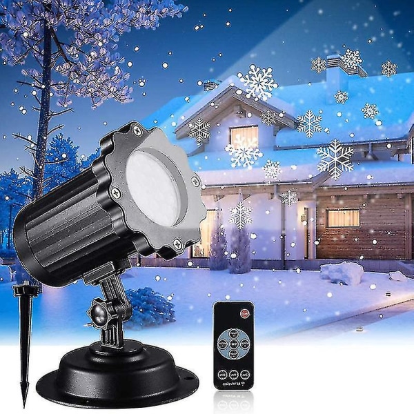 Jul Snöflinga Projektor Lampor Väderbeständiga LED Snöfall Lampor Utomhus Uteplats Trädgård Dekorativ Belysning För Jul Without Remote Control US PLUG