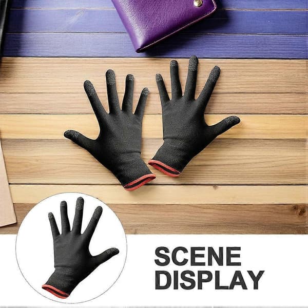 Ultratynde berøringsskærmskompatible handsker til gamere 1 par elastisk pasform sort 2 stk Black 20x10cm