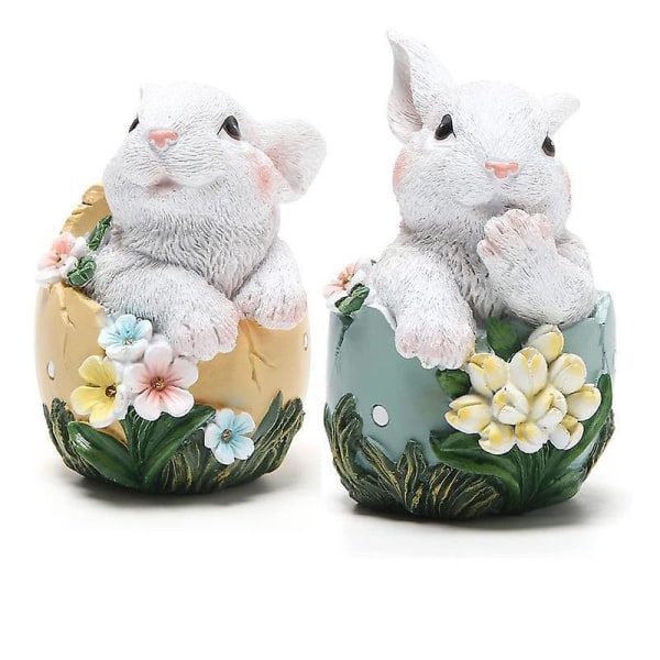 Påskhare Resin Staty Decoration Collection Vår Hemdekoration Bunny Egg Giftw303-g