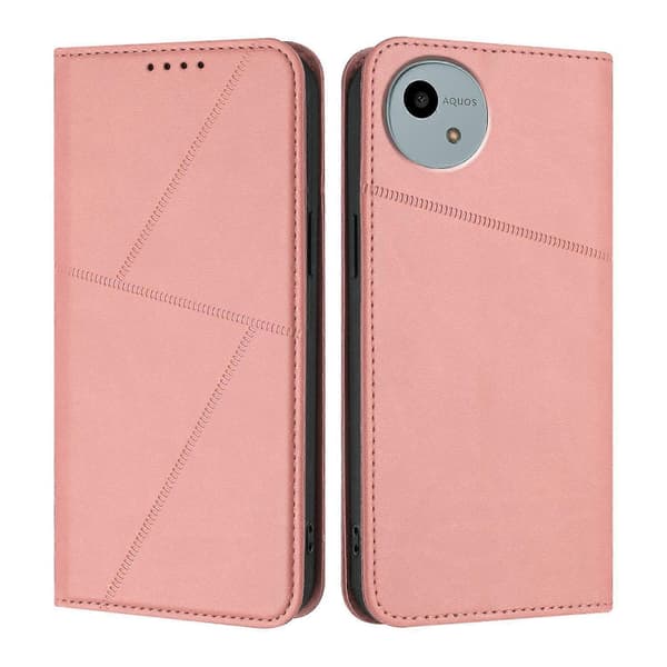 Läder Telefonfodral Kompatibel med Sharp Aquos Sense9 Pink For Sharp Aquos wish4