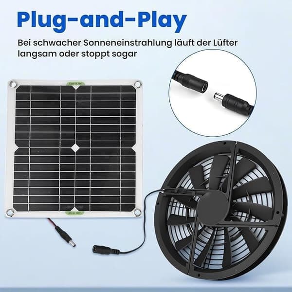 Solcellsdriven ventilationsfläkt 100W – Solcellsdriven frånluftsfläkt för växthus och takventilation