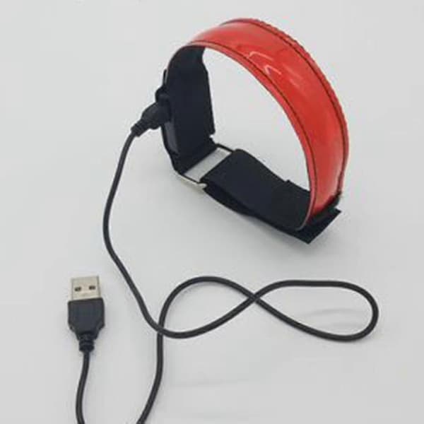 2-pack löpljus för löpare, uppladdningsbart LED-armband, reflex 2025 Red