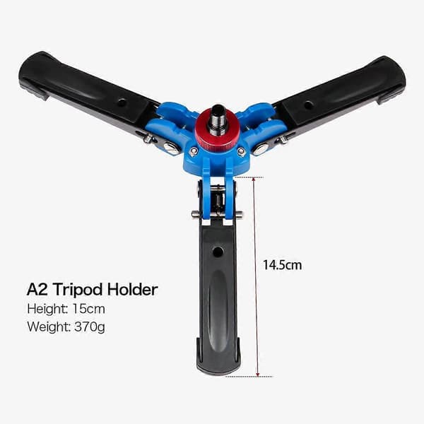 Trefotsstativ för 3/8 Monopod Kompatibilitet med Benro, Manfrotto och Gitzo Monopoder (A2Tripod Holder)
