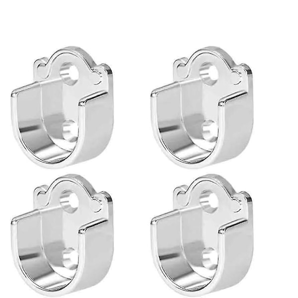 4-pack Flänsade stångfästen i zinklegering för garderobsstång, kraftiga ändfästen för duschdraperistång, (storlek: 19 mm, 4 stycken)