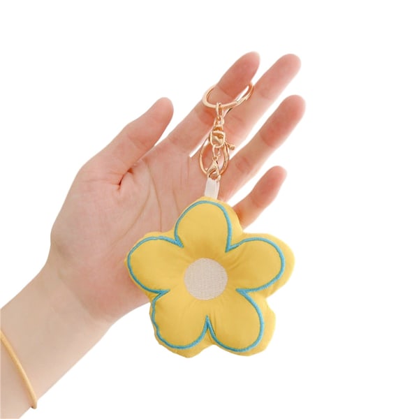 9cm Flower Plysch Nyckelring Mini Flowertoys För Ryggsäckar Present För Tjej Kvinnor Älskar Flickvän Yellow