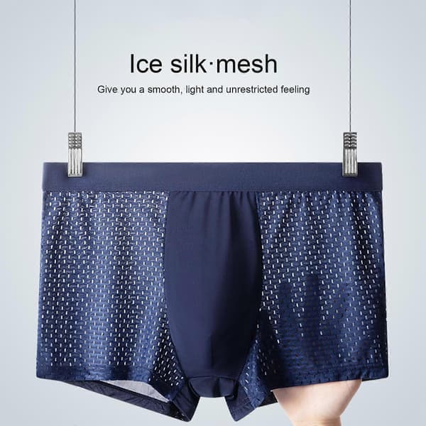4-pack Bambu Mjuka Underkläder Shorts Herr Sommar Ice Silk Mesh Boxer Briefs .,100% Nya 4XL