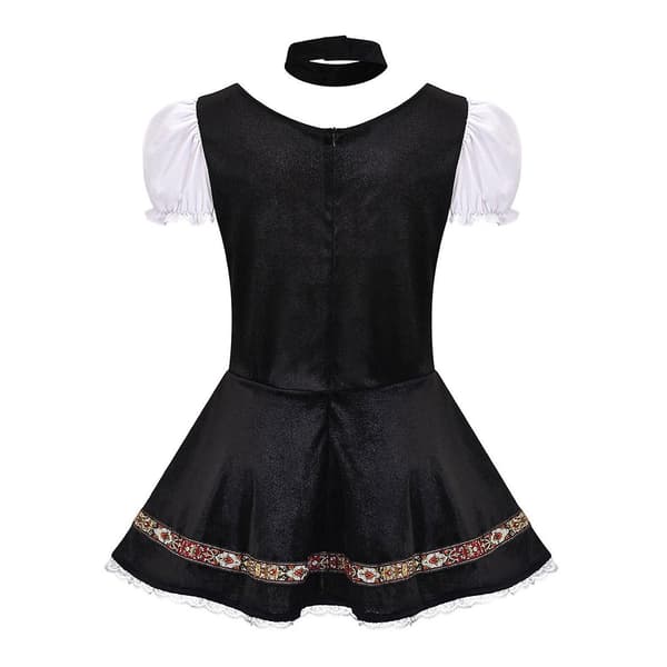 Bayersk Dirndl Klänning för Kvinnor, Oktoberfest Ölserveringsdräkt S-4XL Blue M
