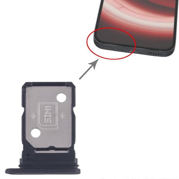 För Nothing Phone 2A SIM-kortsfack + SIM-kortsfack Black