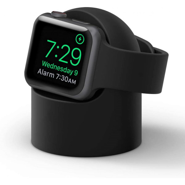 Laddningsställ designat för Apple Watch . Kompatibel med alla Apple Watch serier 44mm / 42mm / 40mm / 38mm [kompatibelt med nattduksläge],(svart)
