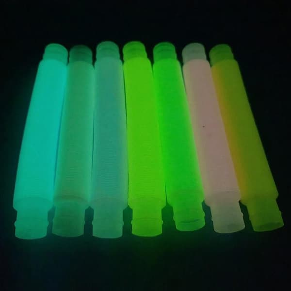 {YM}6 stk lysrør uttrekkbare rør Fidget Sensory Toy Stress Relief Tool