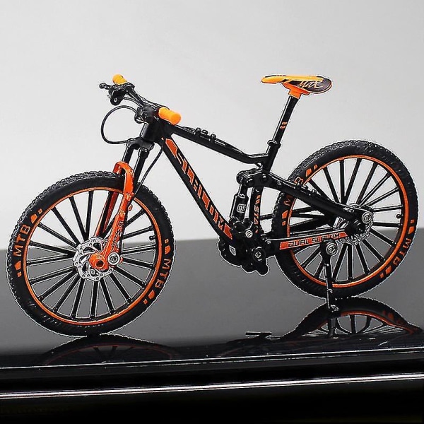 Mini 1:10 legering cykel skala modell Dasktop Simulering prydnad finger mountainbikes leksak Orange