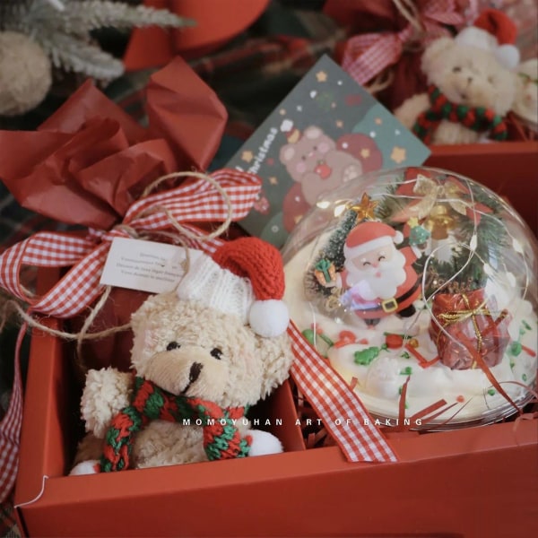 Mini Juleplysjbjørner 16,5 cm Små Bjørneleker Utstoppede Små Myke Bjørnedukker Leker For Gutter Jenter Bursdagskake Bryllupsdekorasjoner Gave C