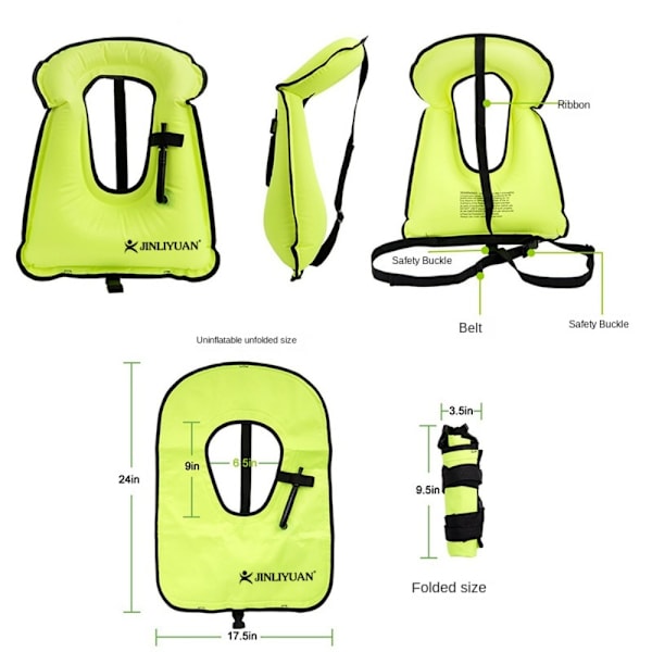 Redningsvest Snorkelvest GRØN green
