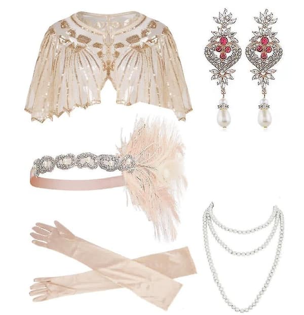 1920-luvun Charleston-asusteet Gatsby-pukuasustesetti Set 1