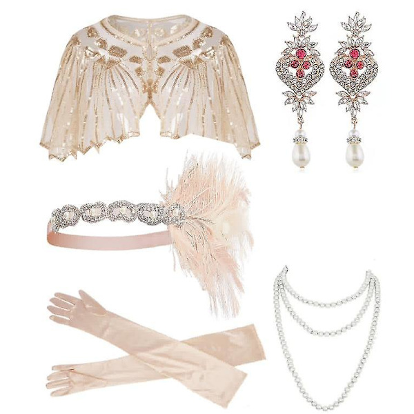 1920'er Flapper Tilbehør Gatsby Kostume Tilbehør Sæt Set 1