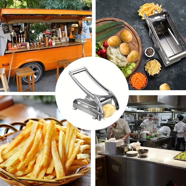 Grønnsakskutter, pommes frites-kutter Sølvfarvet grå