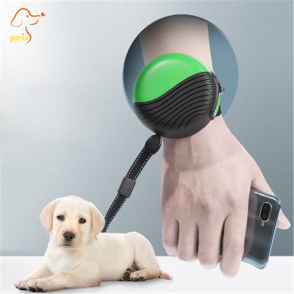 Handledsdjurskoppel Hands Free Djurtraktionskoppel Teleskopisk Traktion Toppbil Traktion Teleskopiskt Hundkoppel Hundkoppel Dubbelt Hundkoppel | koppel (grön)