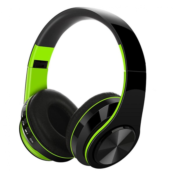 Vikbara hörlurar Trådlösa Bluetooth -hörlurar och mikrofon (grön)