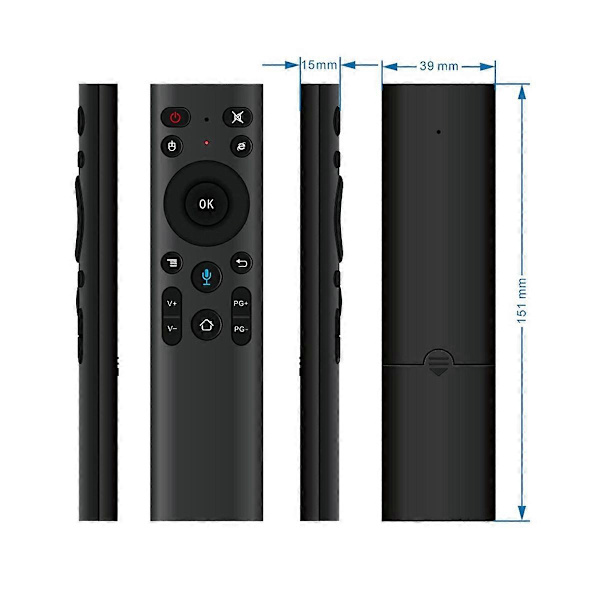Q5+ Air Mouse Bluetooth Stemmefjernbetjening til Smart TV Android Box