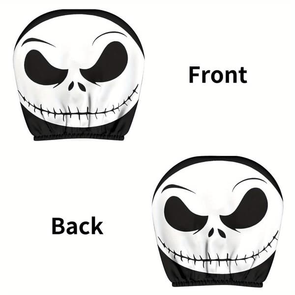 2 st The Nightmare Before Christmas Jack Skellington Bil Nackstödsskydd - Universal Passform, Polyester 26cm*28cm*2PC