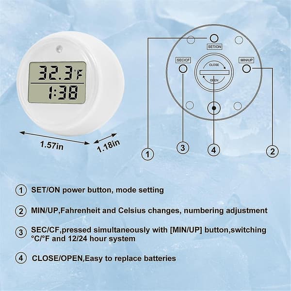 Isbad Termometer og Timer, Vanntemperaturmåler for Isbad, Vanntett Tilbehør for Kalde Isbad White
