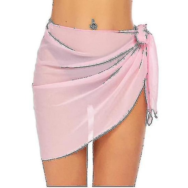 Beach Wrap Sarong Baddräkt Cover Ups För Kvinnor Kan Snabb Sarong Kjol Pink 208*50cm
