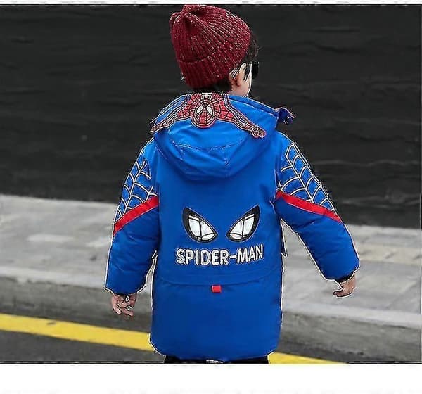 Ny Vinter 2022 Spider-Man Jacka med Huva Barn Varm Vinterjacka red 110cm (3-4years)