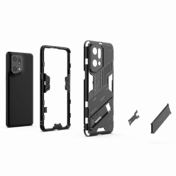 Oppo Find X5 Pro Hybriddeksel - Støtte og Støtsikkert Black